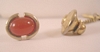 Coral Gemstone Tie Tac Tack in Eames Design
