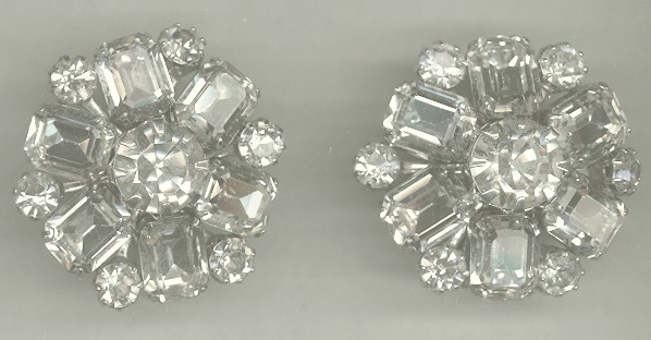 Vintage WEISS Signed Crystal Clear Austrian Rhinestone Earrings