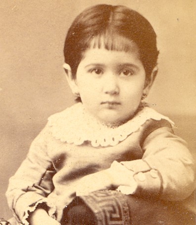 CDV of Greek Child Cabinet Card Sitting in Chair 1860s