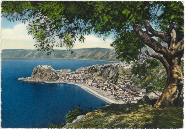 Postcard Aerial View Reggio Calabria Scilla Italy 1950s