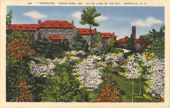 Old Colored Linen Postcard Grove Park Inn Asheville NC