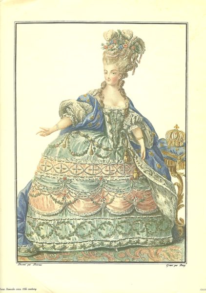 18th Century Costume Dress Print Drawn by Desrais Engraved by Deny
